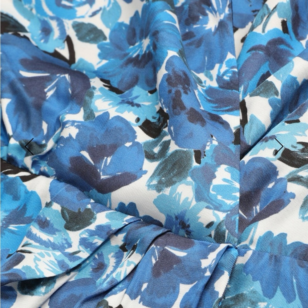 The Kooples Smooth Flowers Blue Floral Print Wrap Dress Boho French Girl Chic M4 - Picture 10 of 14